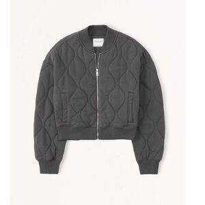 Abercrombie and Fitch Dark Grey Onion Quilted Bomber. Xs